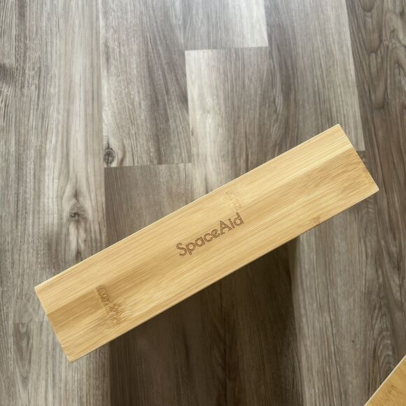 SpaceAid Bamboo Bag Organizer for Kitchen Drawer 13x12x3 Gently Used - Picture 8 of 14